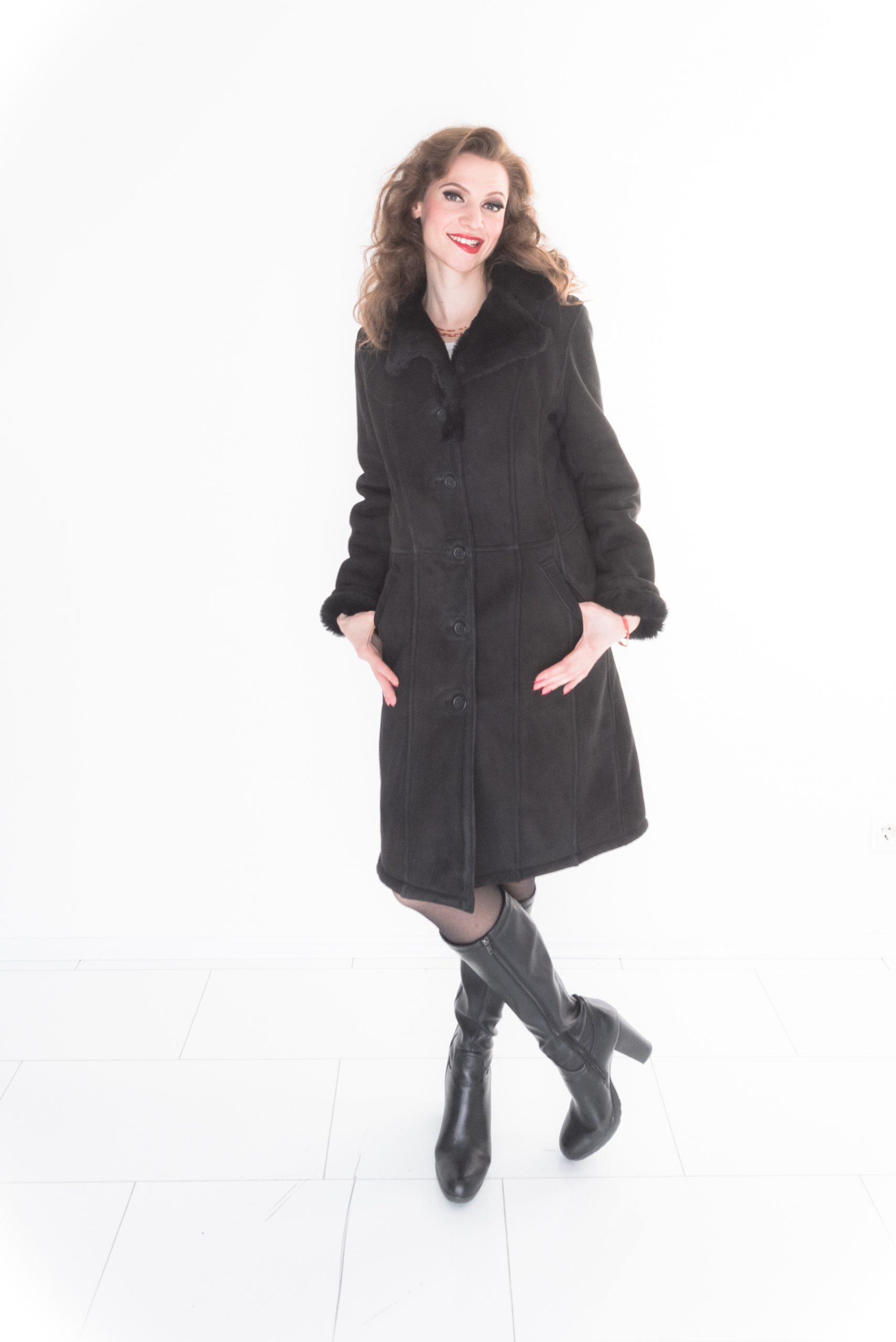 Damen Lammfellmantel 1 Damen Lammfellmantel